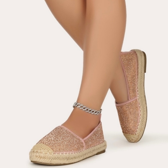 👣CAPE ROBBIN Brena Takes the Cake Rhinestone Espadrilles Pink women's footwear - Picture 10 of 11